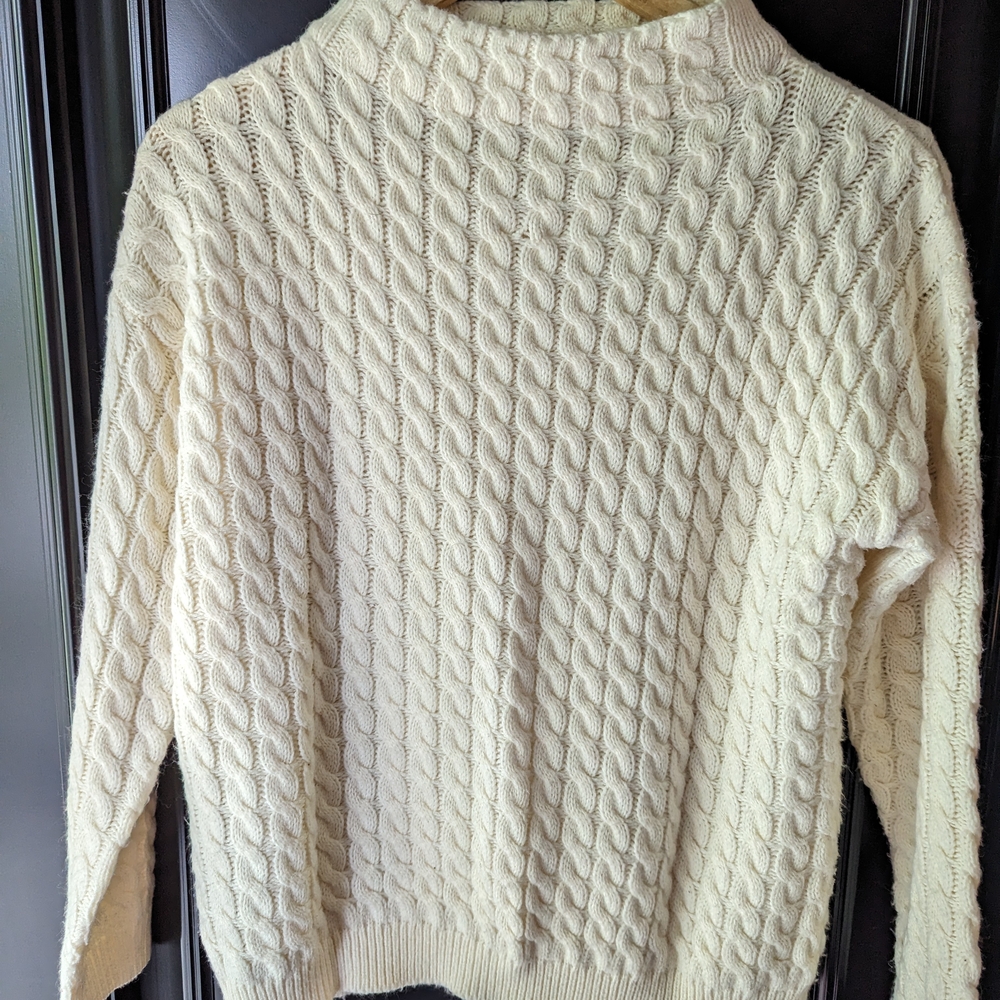 Cream Cable Knit Sweater By MANGO
